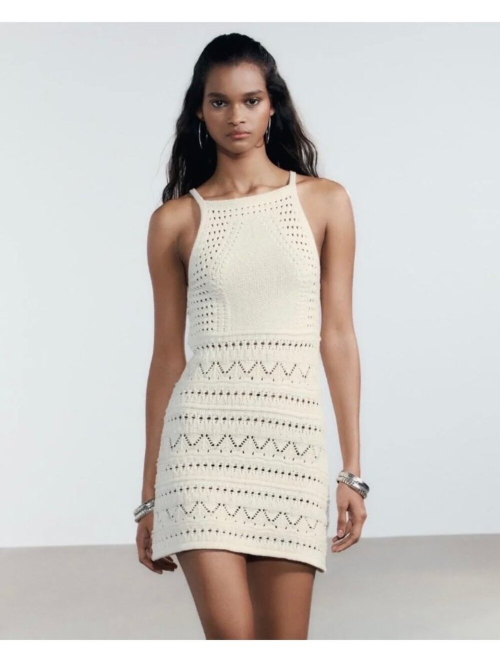Zara Halter Knit Mini Dress